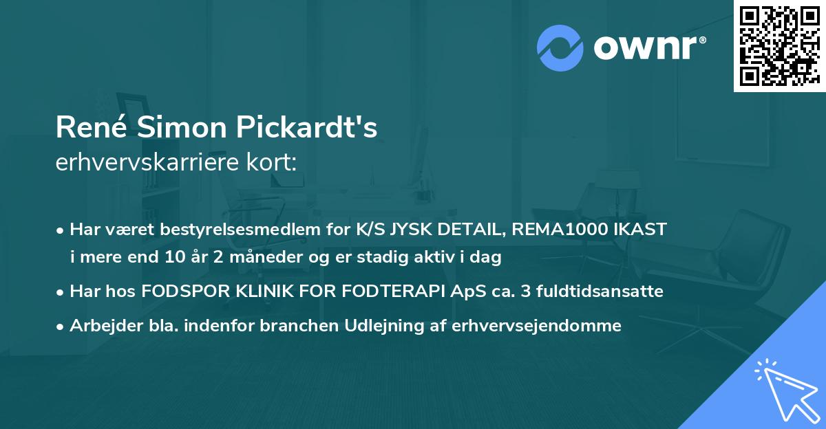 René Simon Pickardt's erhvervskarriere kort