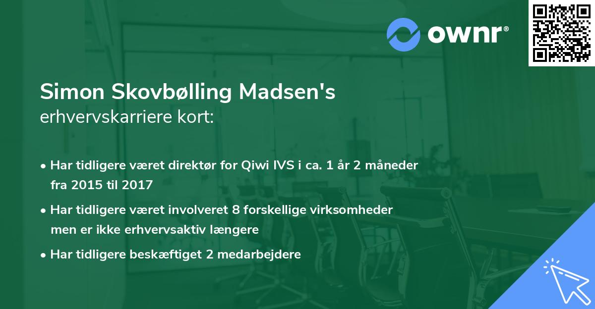 Simon Skovbølling Madsen's erhvervskarriere kort