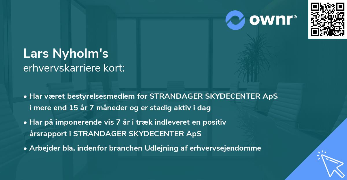 Lars Nyholm's erhvervskarriere kort