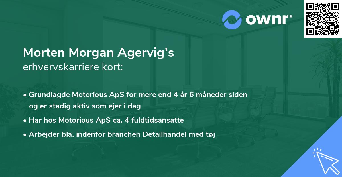 Morten Morgan Agervig's erhvervskarriere kort