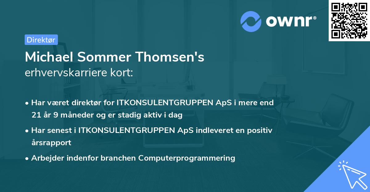 Michael Sommer Thomsen's erhvervskarriere kort