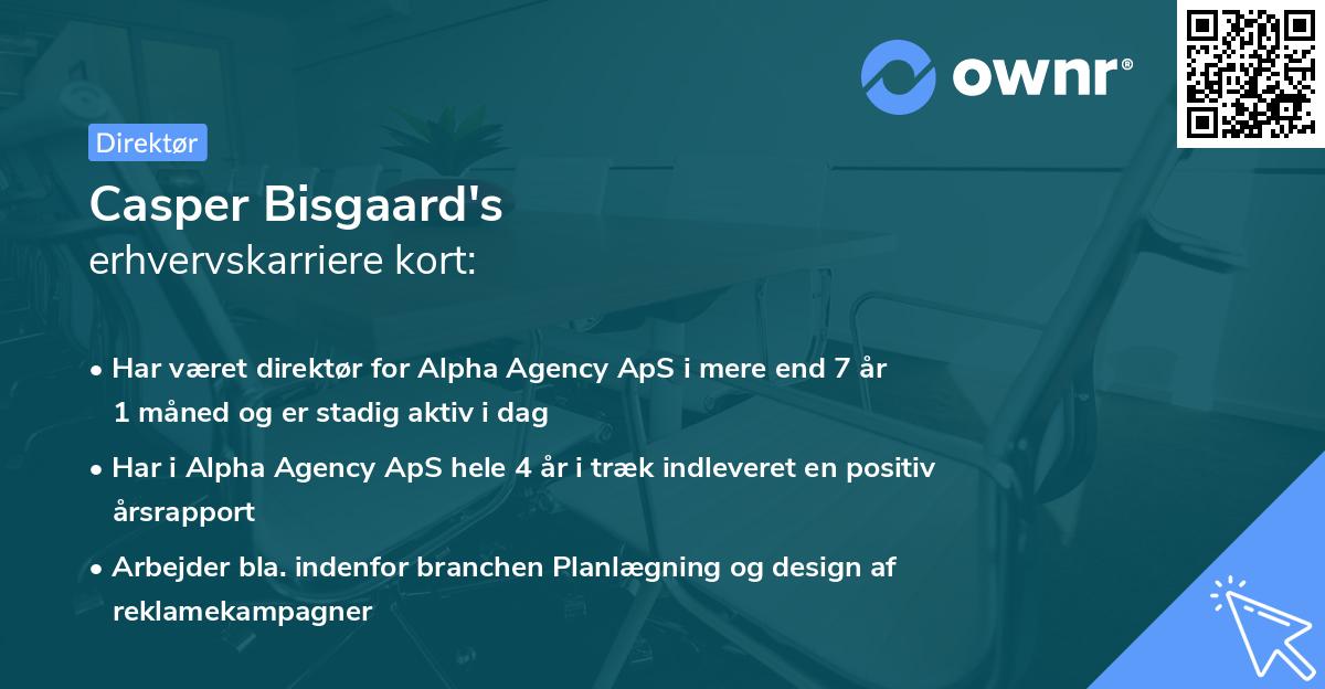 Casper Bisgaard's erhvervskarriere kort