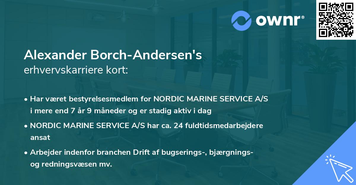 Alexander Borch-Andersen's erhvervskarriere kort