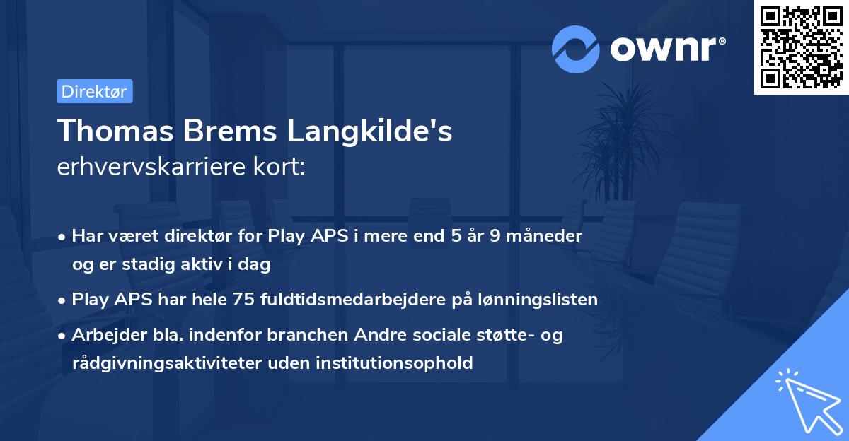 Thomas Brems Langkilde's erhvervskarriere kort