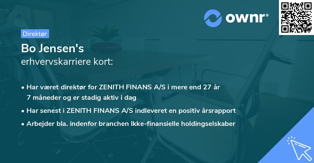 Bo Jensen's erhvervskarriere kort