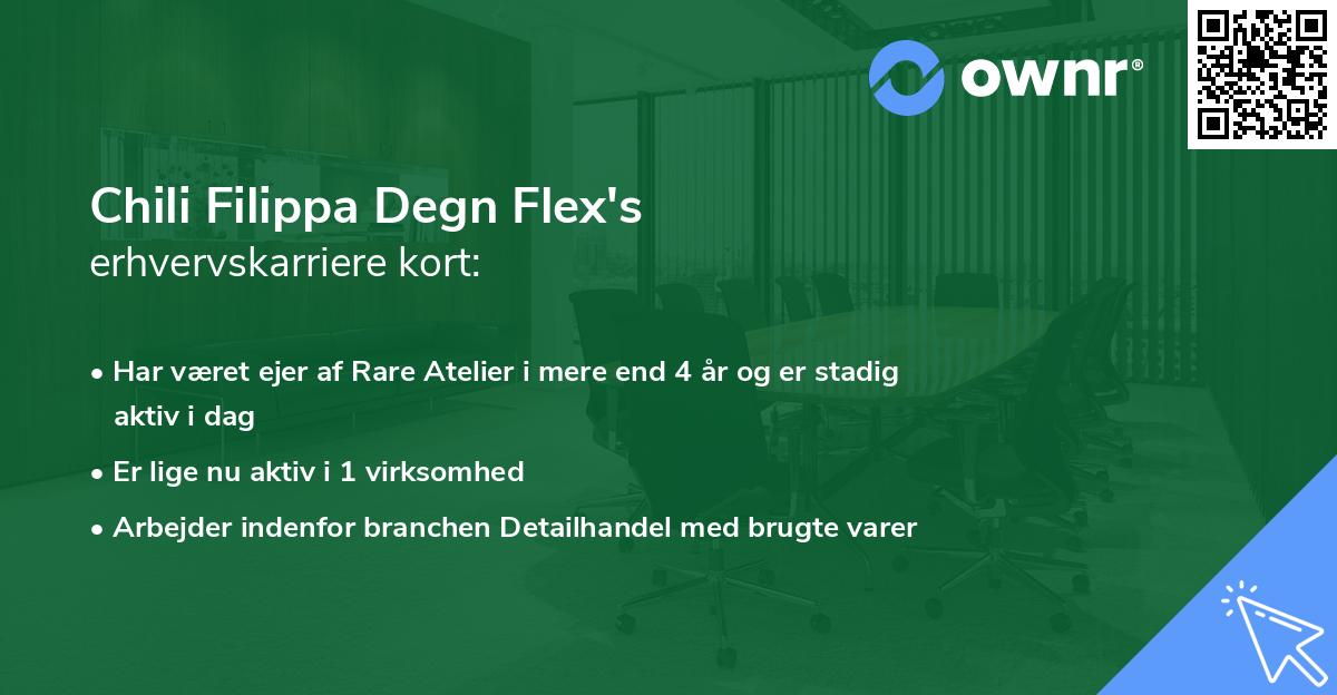 Chili Filippa Degn Flex's erhvervskarriere kort