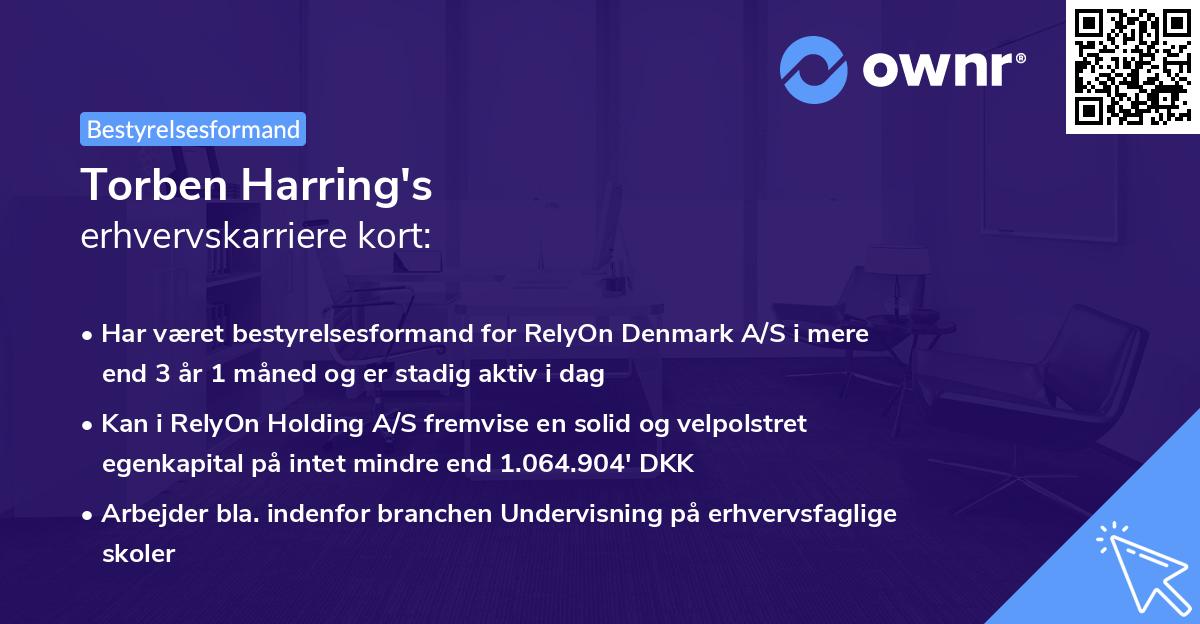 Torben Harring's erhvervskarriere kort