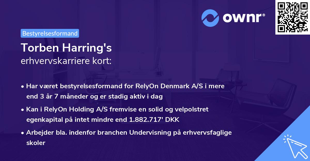 Torben Harring's erhvervskarriere kort