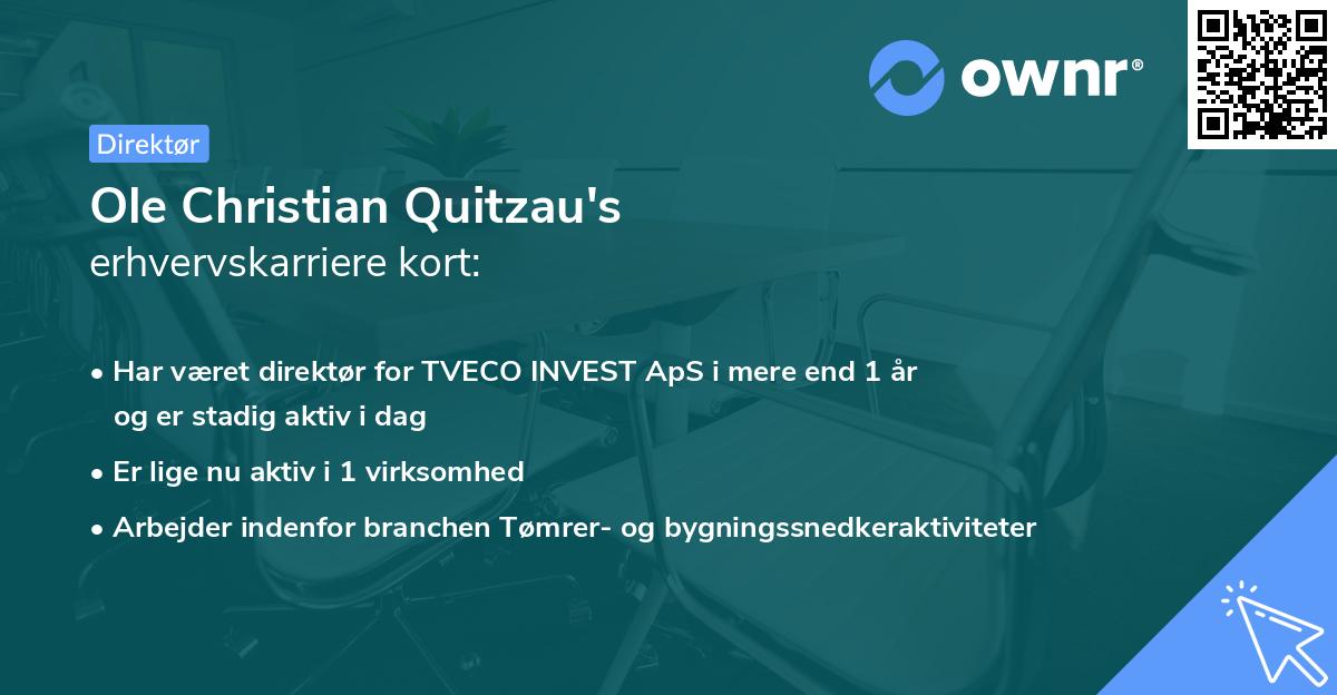 Ole Christian Quitzau's erhvervskarriere kort