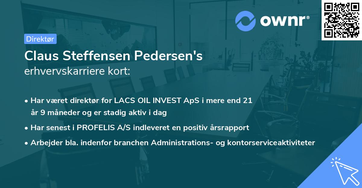 Claus Steffensen Pedersen's erhvervskarriere kort