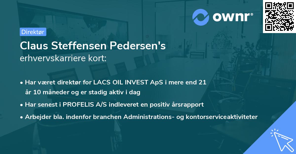 Claus Steffensen Pedersen's erhvervskarriere kort