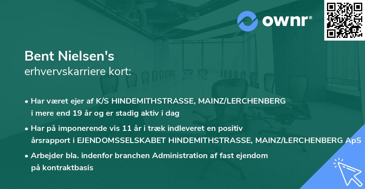 Bent Nielsen's erhvervskarriere kort