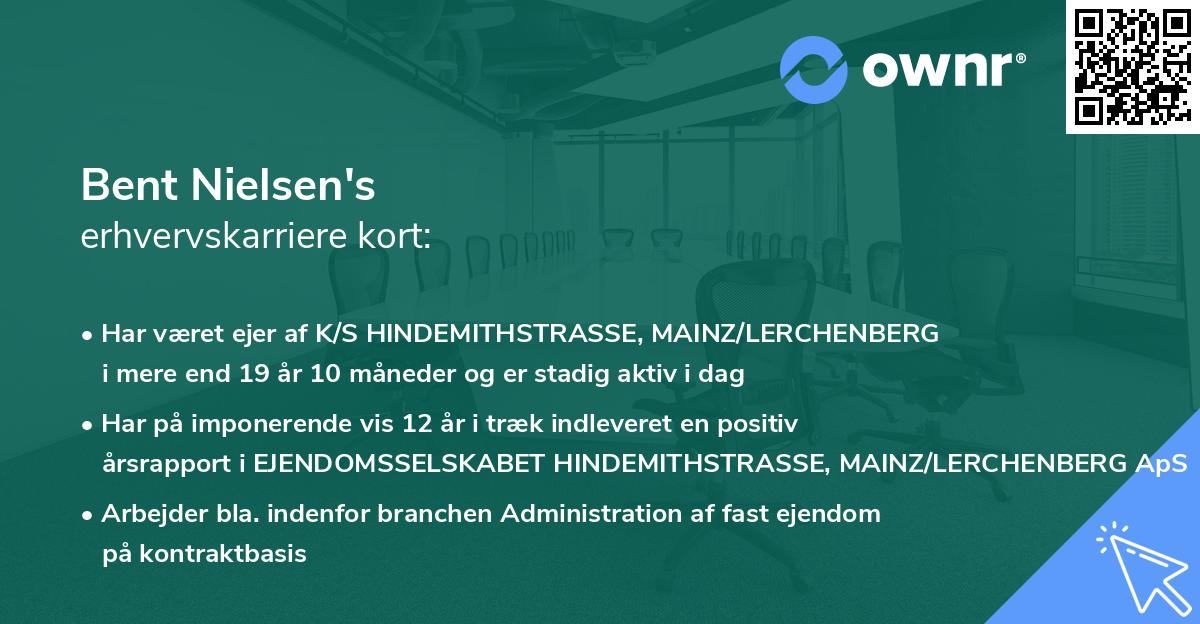 Bent Nielsen's erhvervskarriere kort