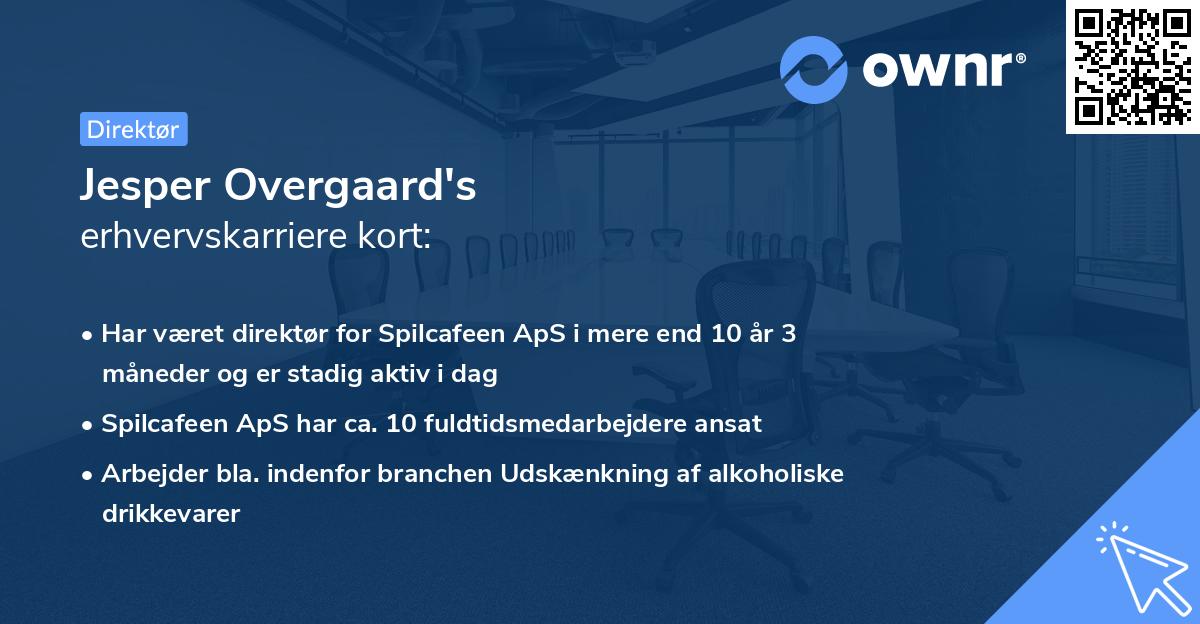 Jesper Overgaard's erhvervskarriere kort