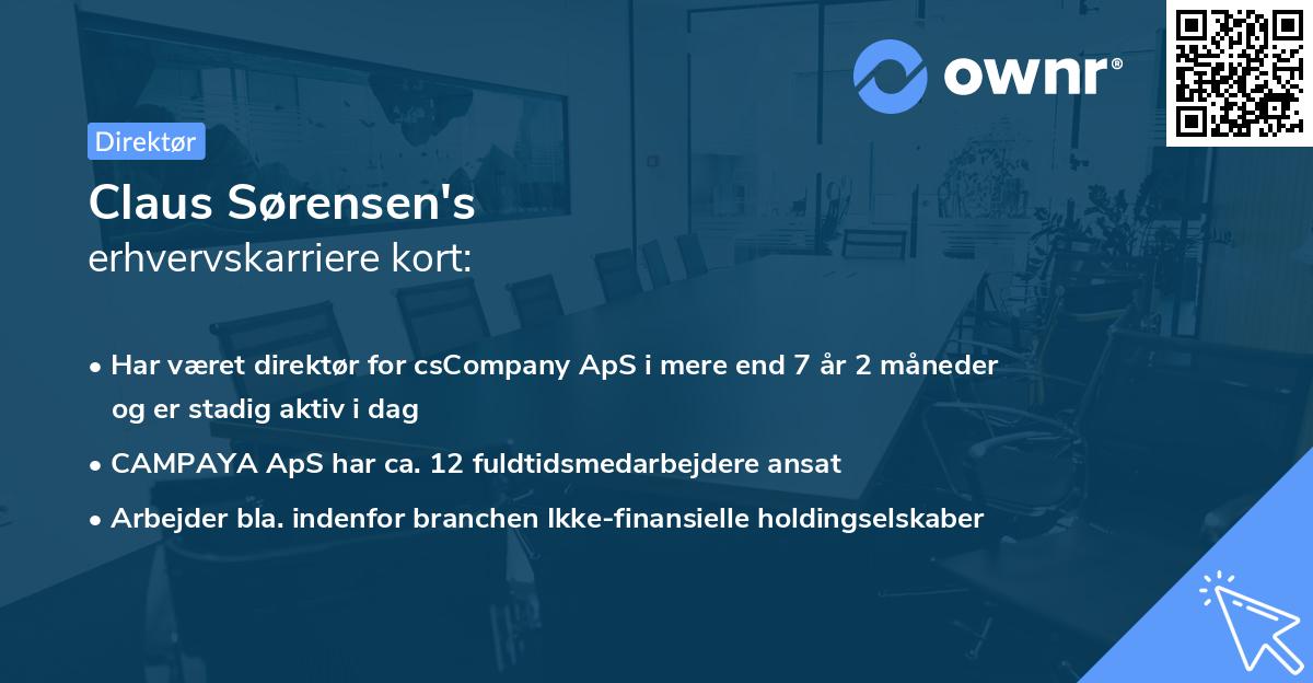Claus Sørensen's erhvervskarriere kort