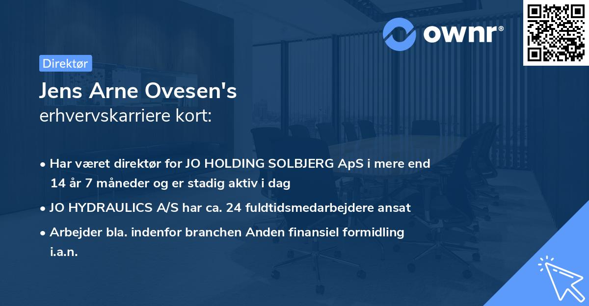 Jens Arne Ovesen's erhvervskarriere kort