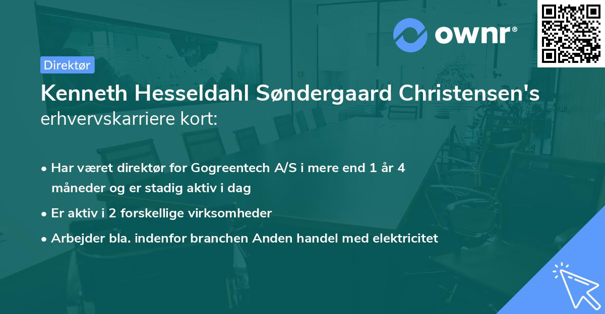 Kenneth Hesseldahl Søndergaard Christensen's erhvervskarriere kort