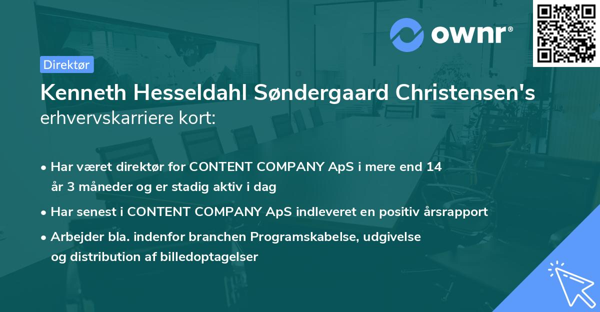 Kenneth Hesseldahl Søndergaard Christensen's erhvervskarriere kort