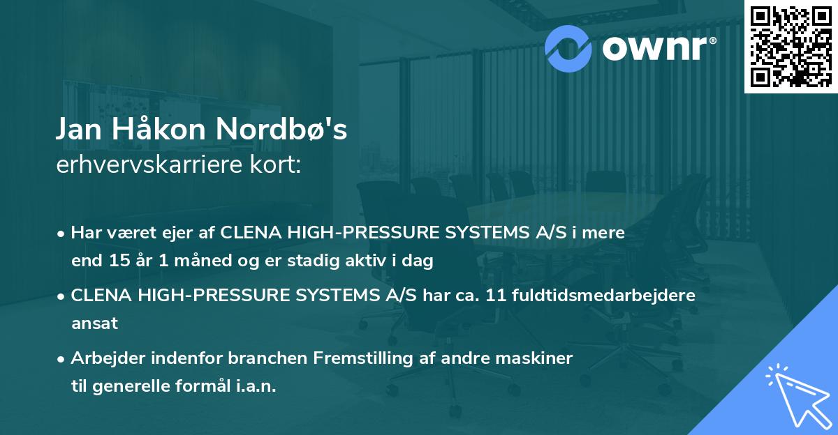 Jan Håkon Nordbø's erhvervskarriere kort