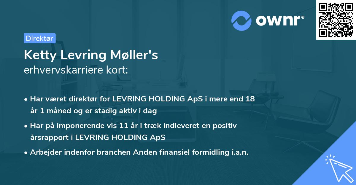 Ketty Levring Møller's erhvervskarriere kort