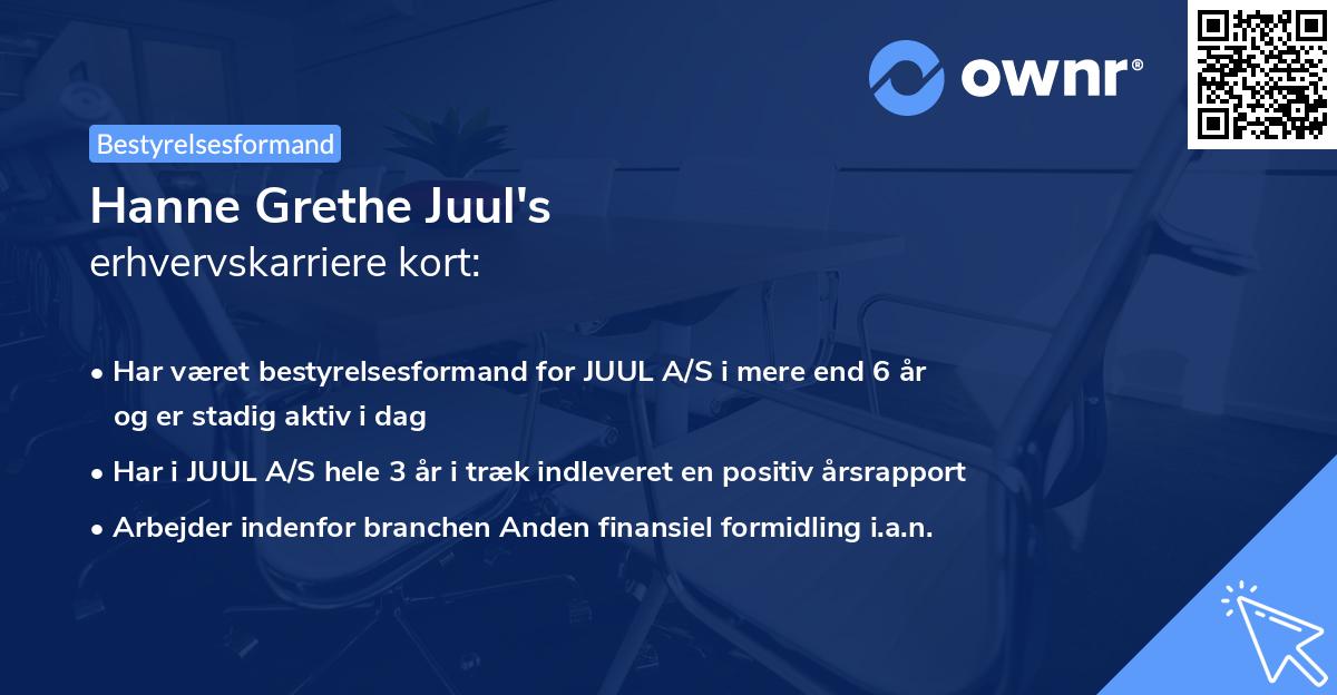 Hanne Grethe Juul's erhvervskarriere kort