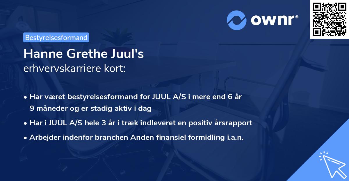 Hanne Grethe Juul's erhvervskarriere kort