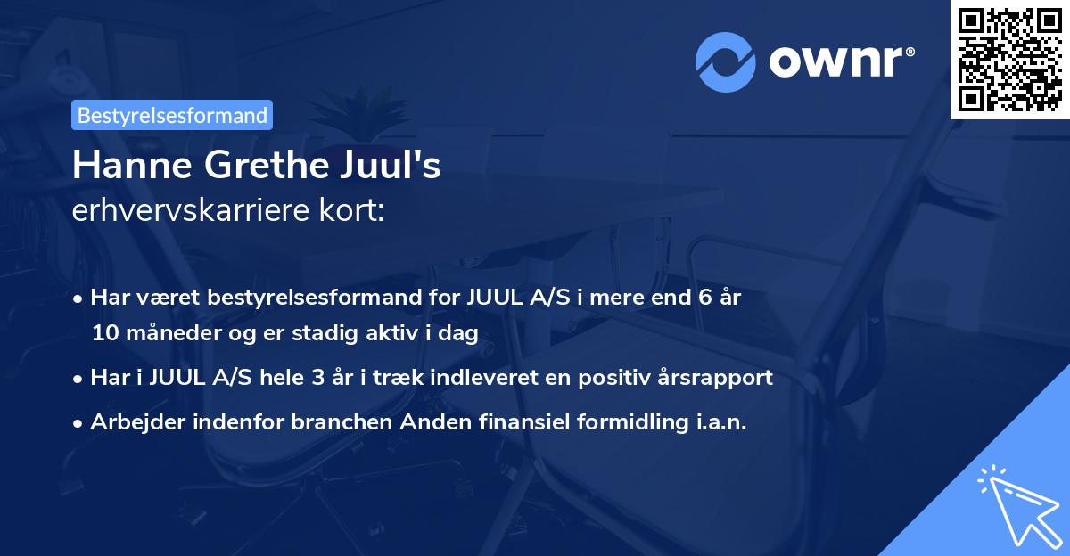 Hanne Grethe Juul's erhvervskarriere kort