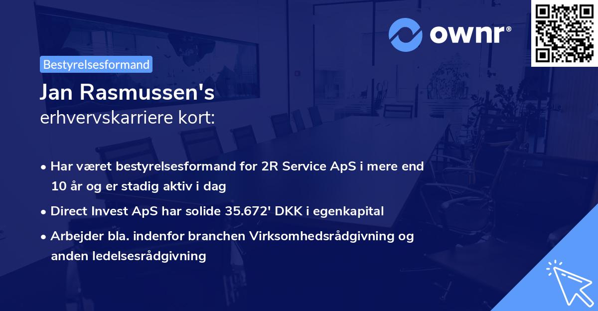 Jan Rasmussen's erhvervskarriere kort
