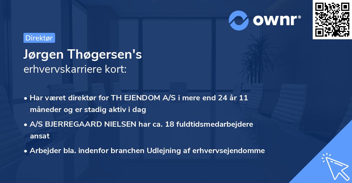 Jørgen Thøgersen's erhvervskarriere kort