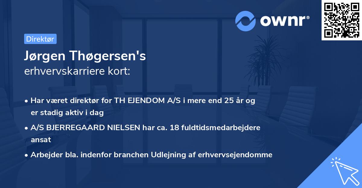 Jørgen Thøgersen's erhvervskarriere kort