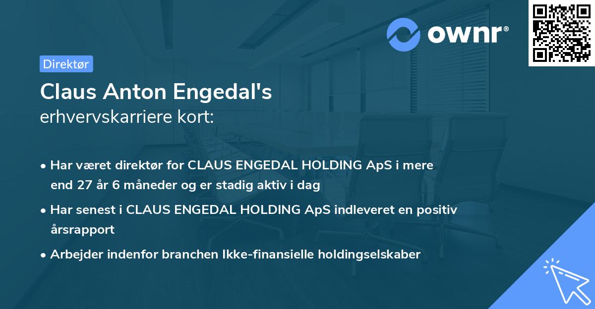 Claus Anton Engedal's erhvervskarriere kort
