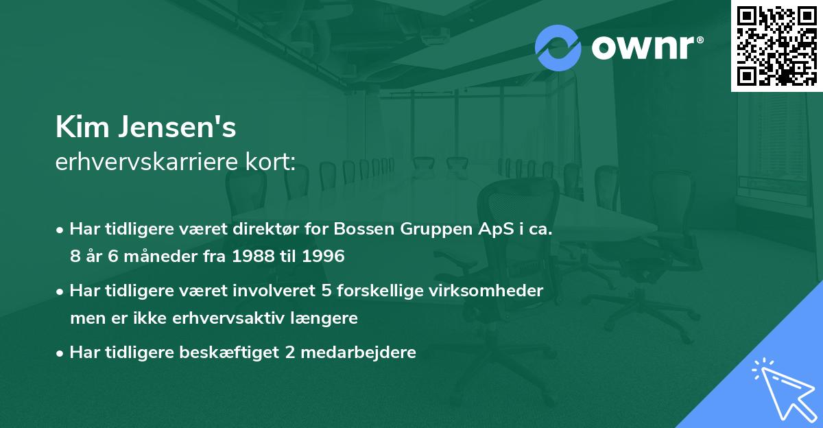 Kim Jensen's erhvervskarriere kort