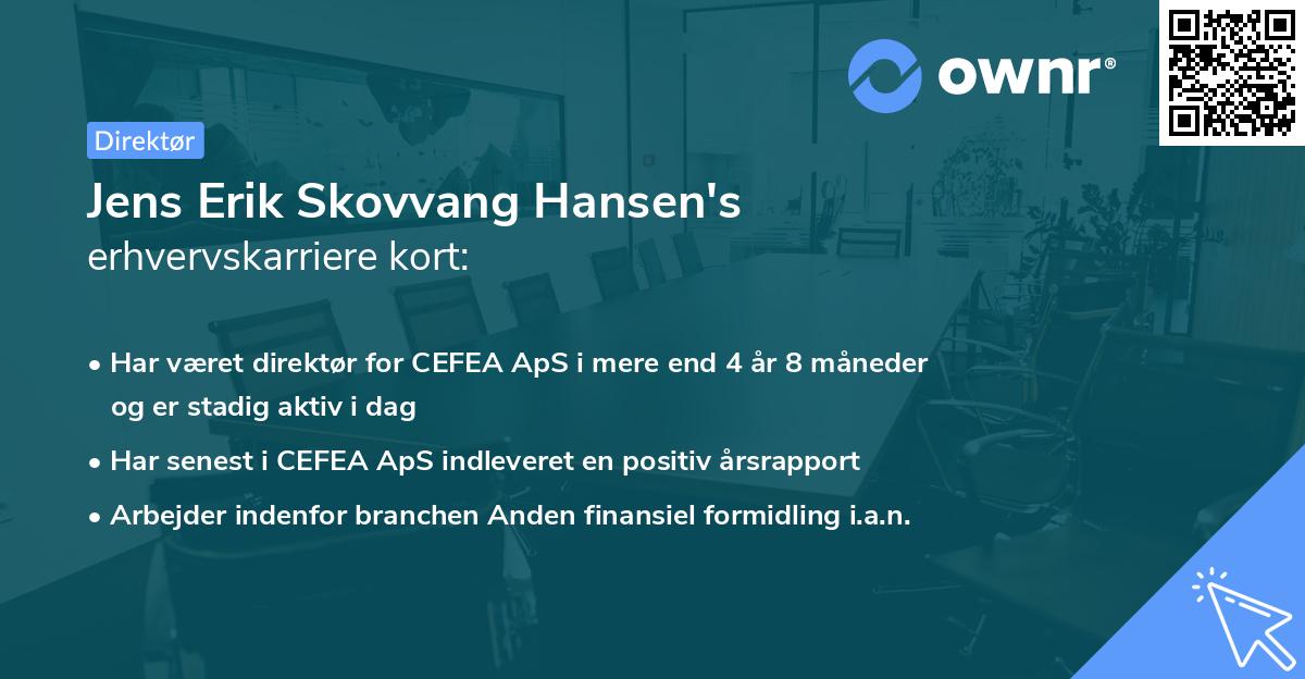 Jens Erik Skovvang Hansen's erhvervskarriere kort
