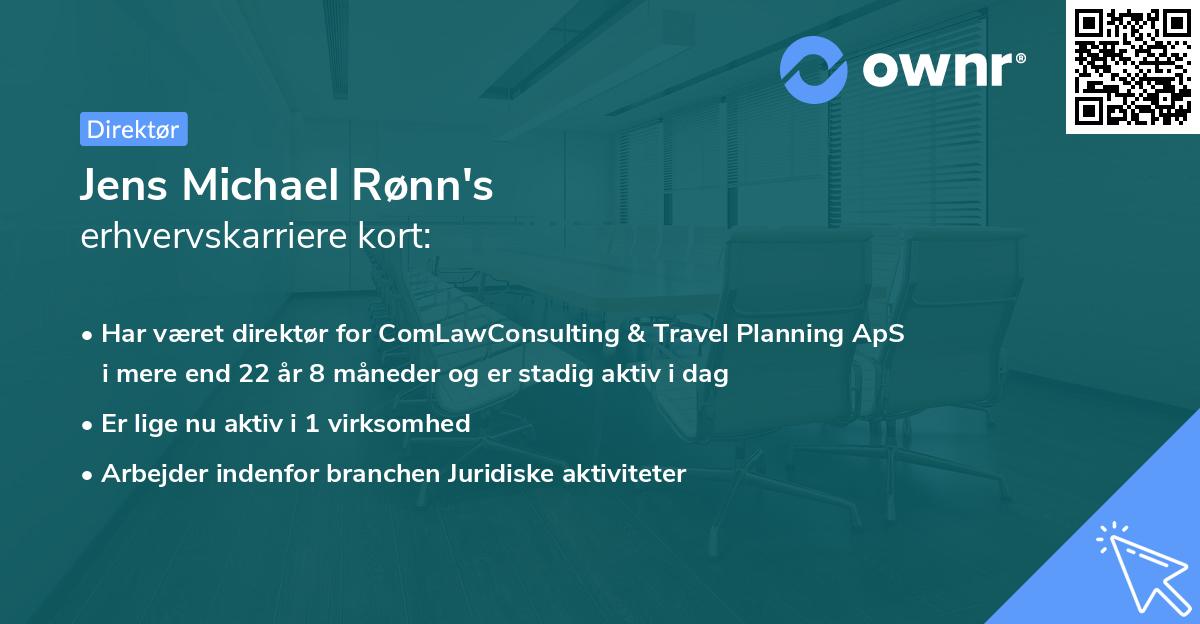 Jens Michael Rønn's erhvervskarriere kort