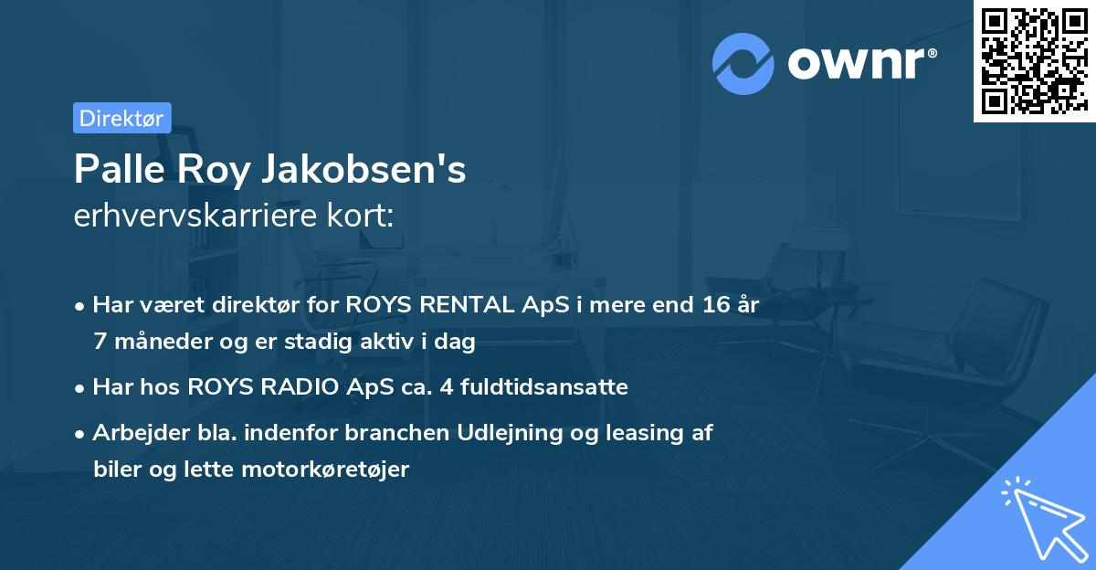 Palle Roy Jakobsen's erhvervskarriere kort