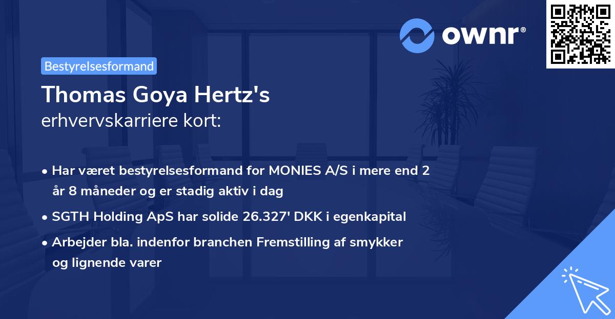 Thomas Goya Hertz's erhvervskarriere kort