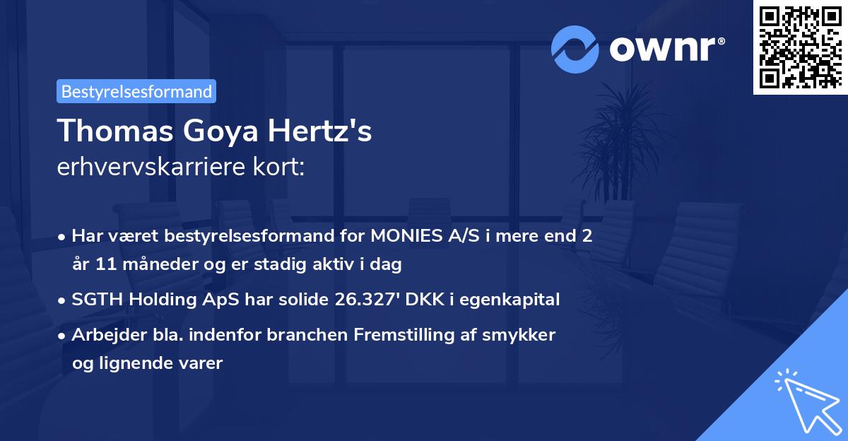 Thomas Goya Hertz's erhvervskarriere kort