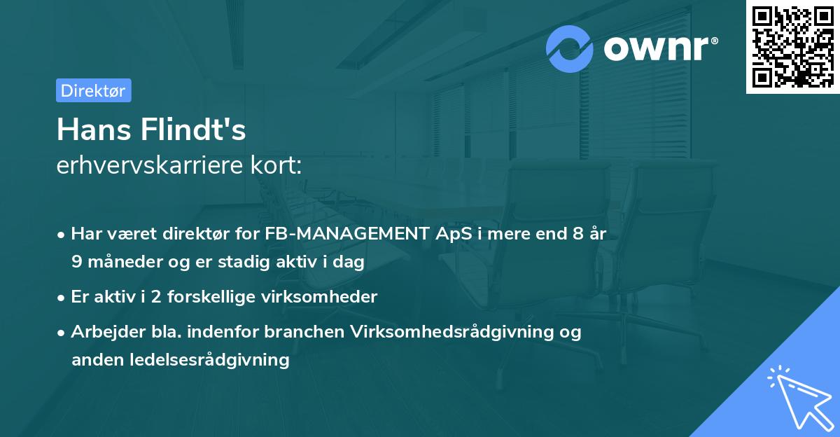 Hans Flindt's erhvervskarriere kort