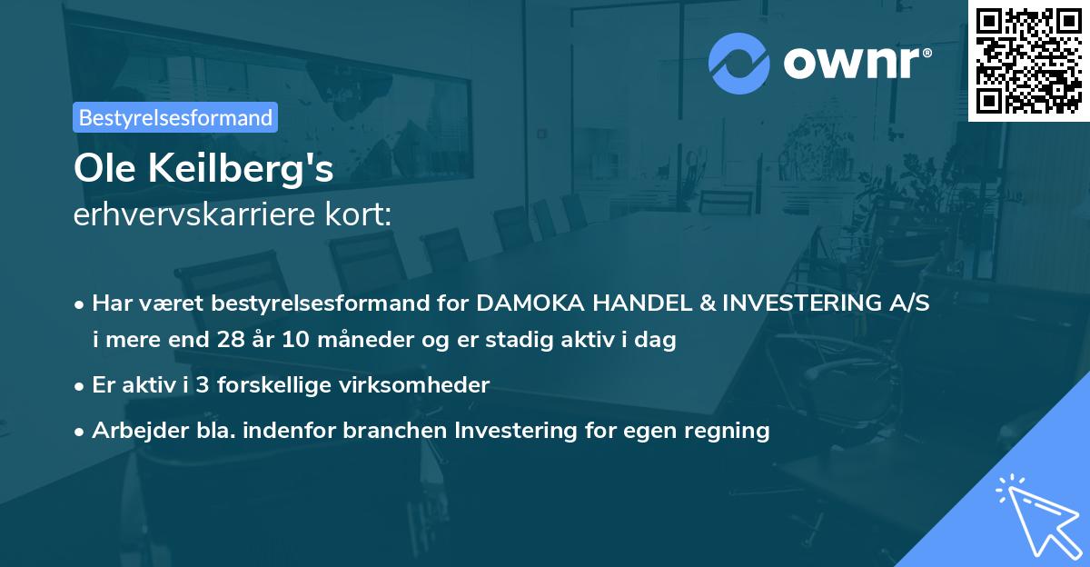 Ole Keilberg's erhvervskarriere kort