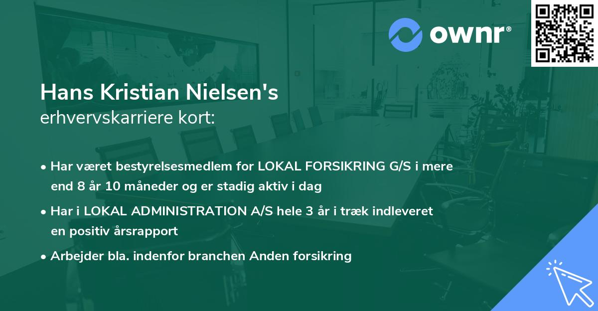 Hans Kristian Nielsen's erhvervskarriere kort