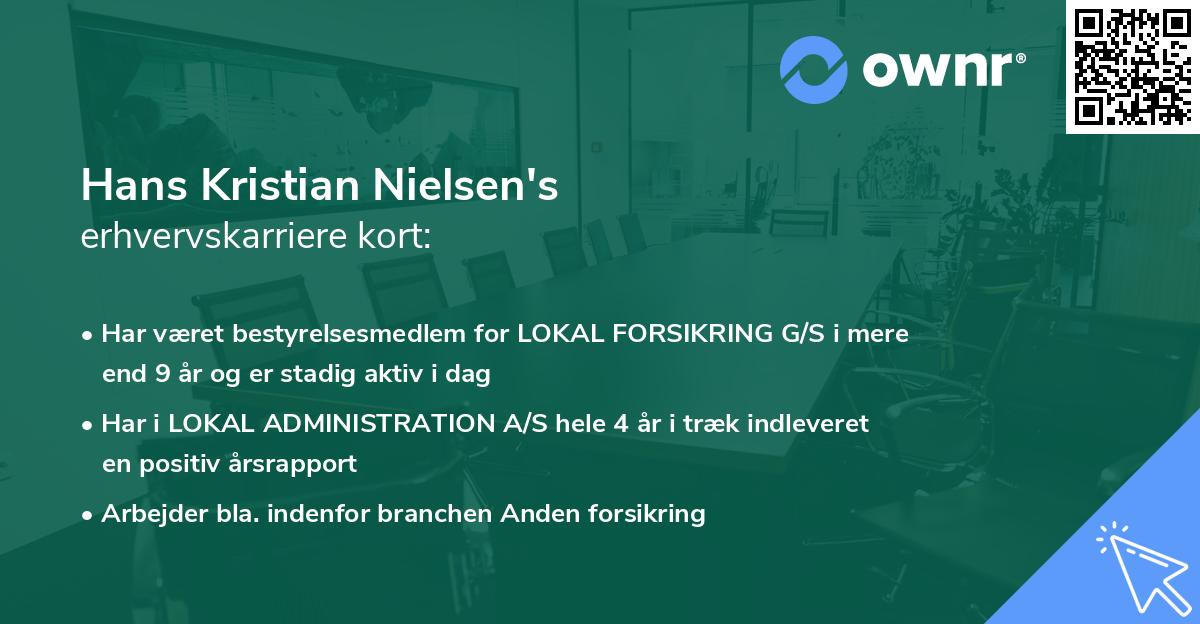Hans Kristian Nielsen's erhvervskarriere kort