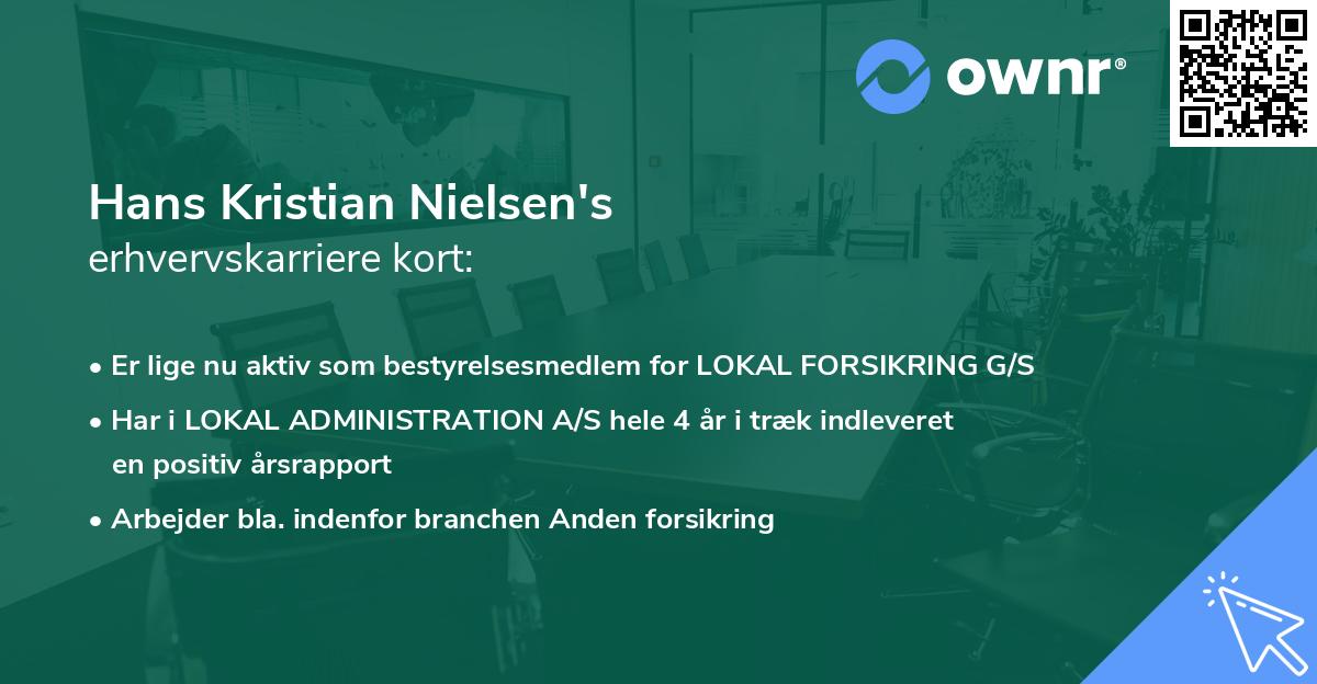 Hans Kristian Nielsen's erhvervskarriere kort