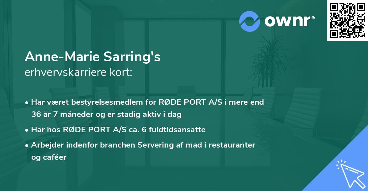 Anne-Marie Sarring's erhvervskarriere kort