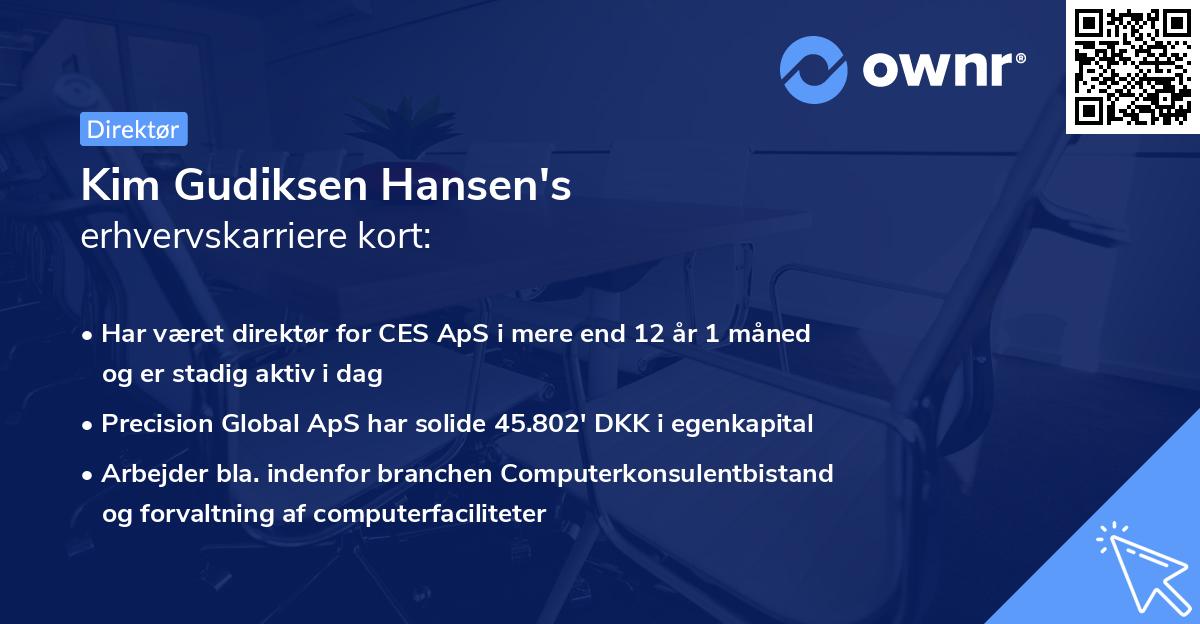 Kim Gudiksen Hansen's erhvervskarriere kort
