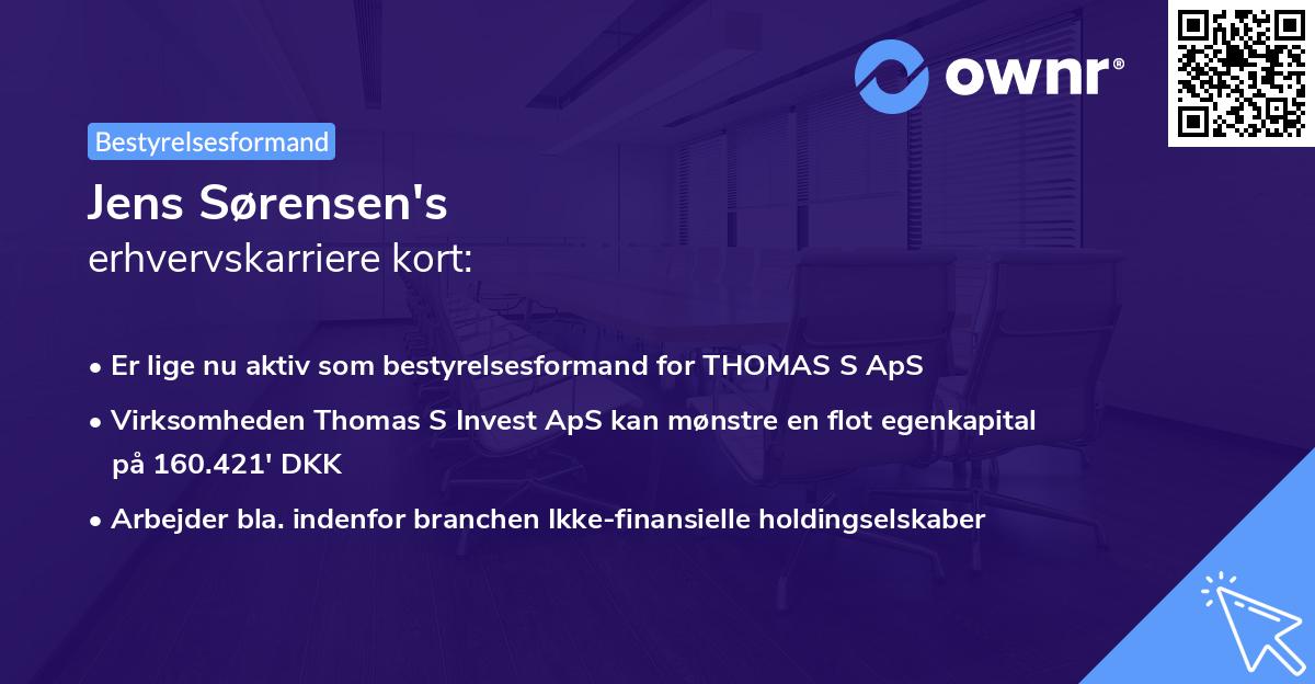 Jens Sørensen's erhvervskarriere kort