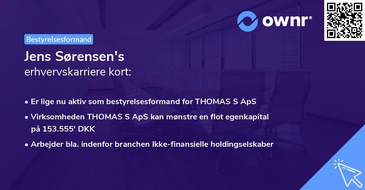 Jens Sørensen's erhvervskarriere kort