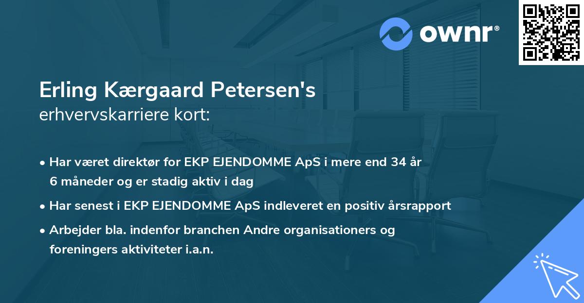 Erling Kærgaard Petersen's erhvervskarriere kort