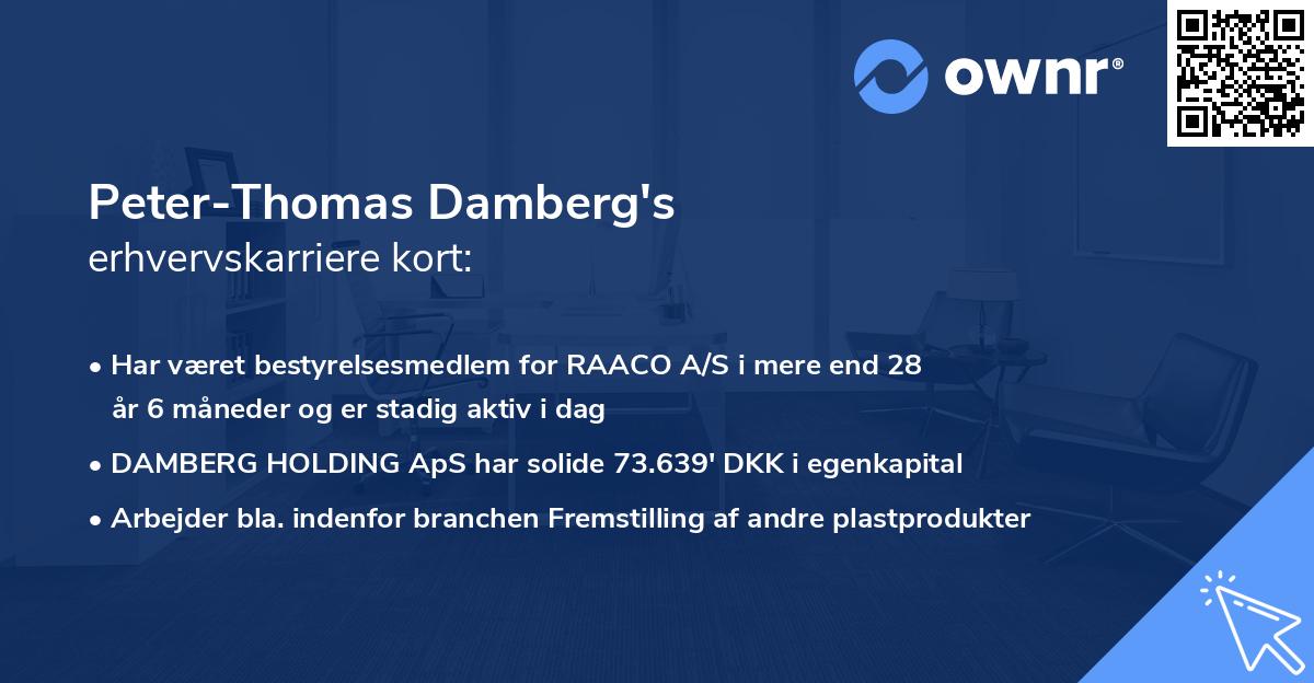 Peter-Thomas Damberg's erhvervskarriere kort