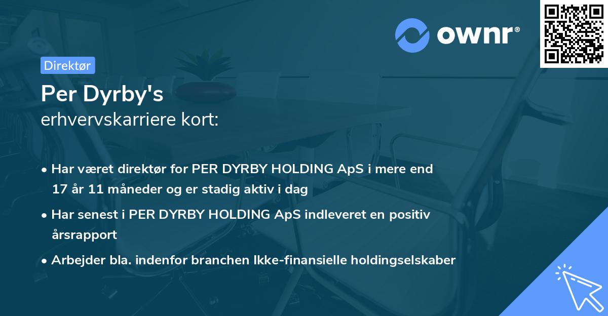 Per Dyrby's erhvervskarriere kort