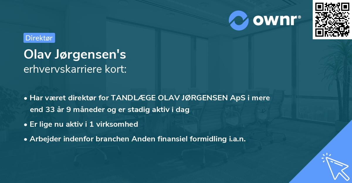 Olav Jørgensen's erhvervskarriere kort
